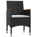 5 Piece Garden Dining Set with Cushions Black Tbkktax