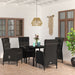 5 Piece Garden Dining Set With Cushions Black Tbkktpa