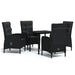 5 Piece Garden Dining Set With Cushions Black Tbkktpa