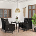 5 Piece Garden Dining Set With Cushions Black Tbkktpp