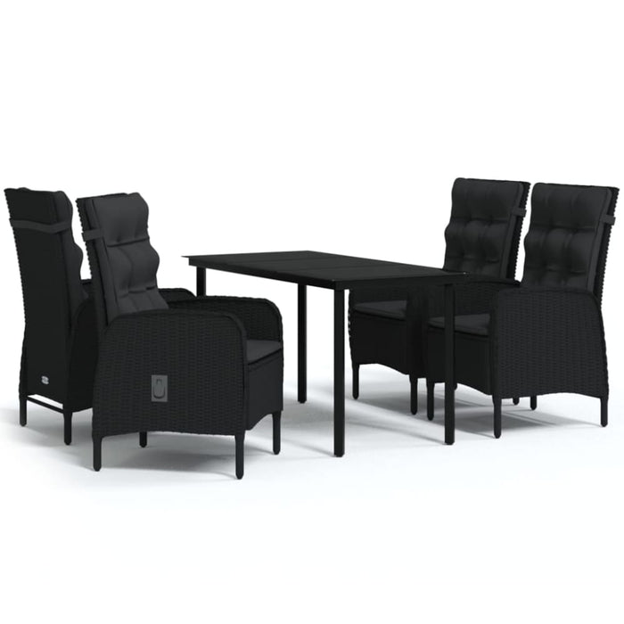 5 Piece Garden Dining Set With Cushions Black Tbkktpp
