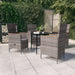 5 Piece Garden Dining Set with Cushions Grey Tbkkapb