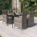 5 Piece Garden Dining Set with Cushions Grey Tbkkapo
