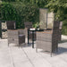 5 Piece Garden Dining Set with Cushions Grey Tbkkatx