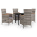 5 Piece Garden Dining Set with Cushions Grey Tbkkatx