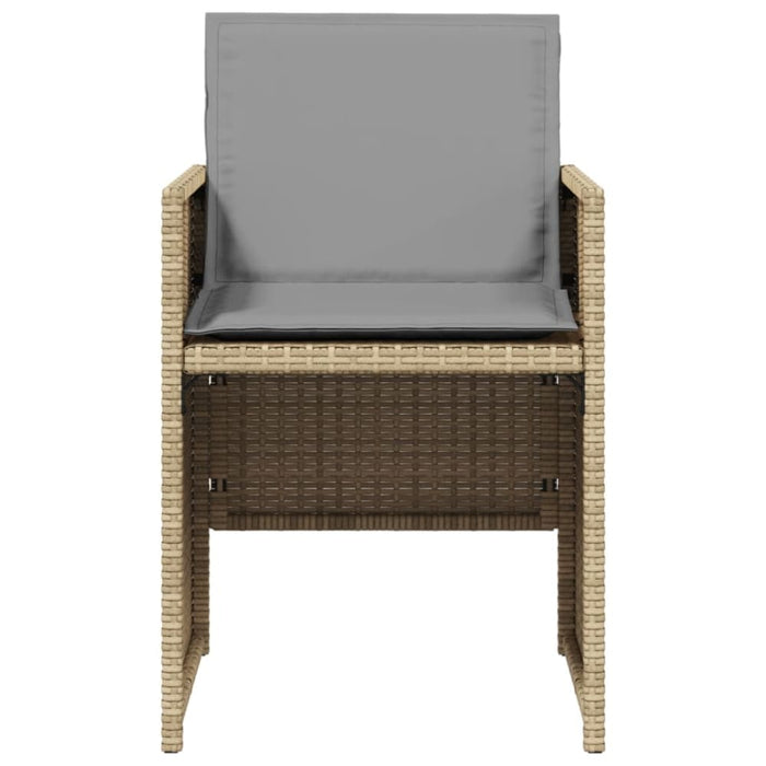 5 Piece Garden Dining Set with Cushions Mix Beige Poly