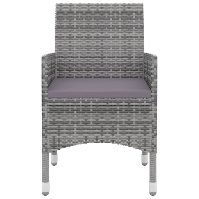 5 Piece Garden Dining Set with Cushions Poly Rattan