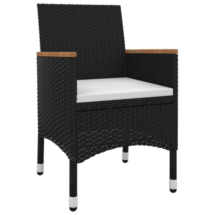 5 Piece Garden Dining Set with Cushions Poly Rattan