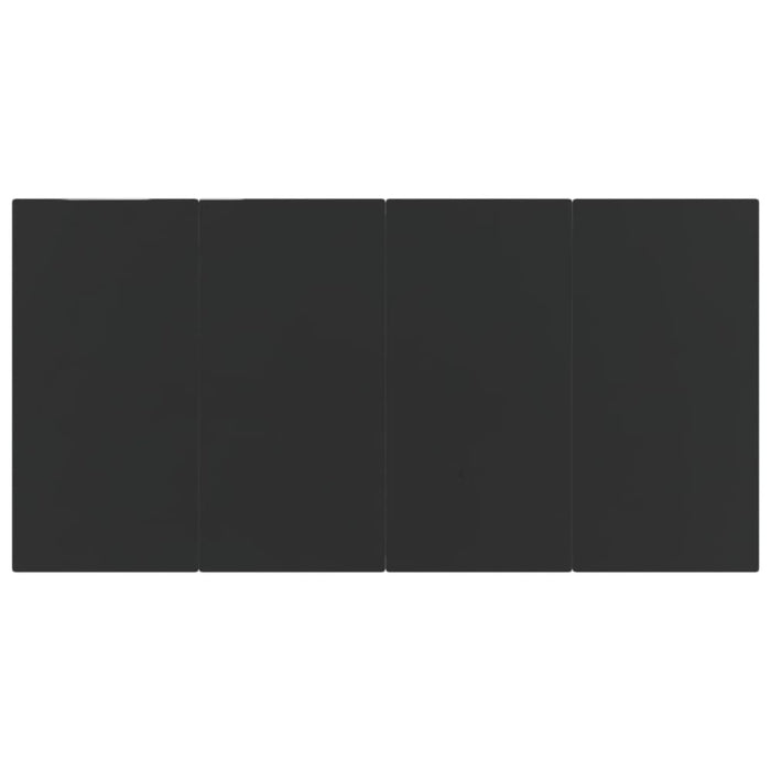 5 Piece Garden Dining Set Grey And Black Poly Rattan Steel