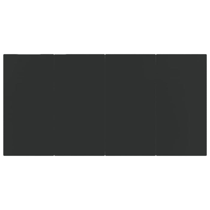 5 Piece Garden Dining Set Grey And Black Poly Rattan Steel