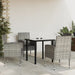 5 Piece Garden Dining Set Grey And Black Poly Rattan Steel