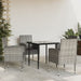 5 Piece Garden Dining Set Grey And Black Poly Rattan Steel