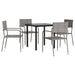 5 Piece Garden Dining Set Grey And Black Poly Rattan Steel