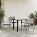 5 Piece Garden Dining Set Grey And Black Poly Rattan Steel