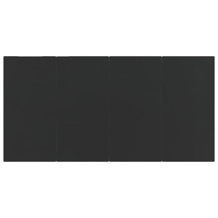 5 Piece Garden Dining Set Grey And Black Poly Rattan Steel