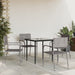 5 Piece Garden Dining Set Grey And Black Poly Rattan Steel