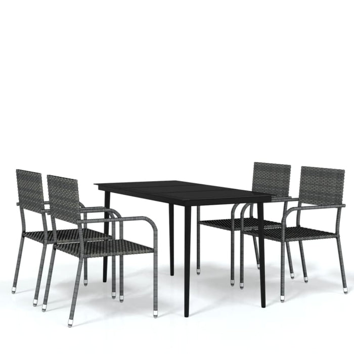 5 Piece Garden Dining Set Grey Tbkkpki