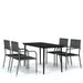 5 Piece Garden Dining Set Grey Tbkkpki
