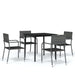 5 Piece Garden Dining Set Grey Tbkkpkl