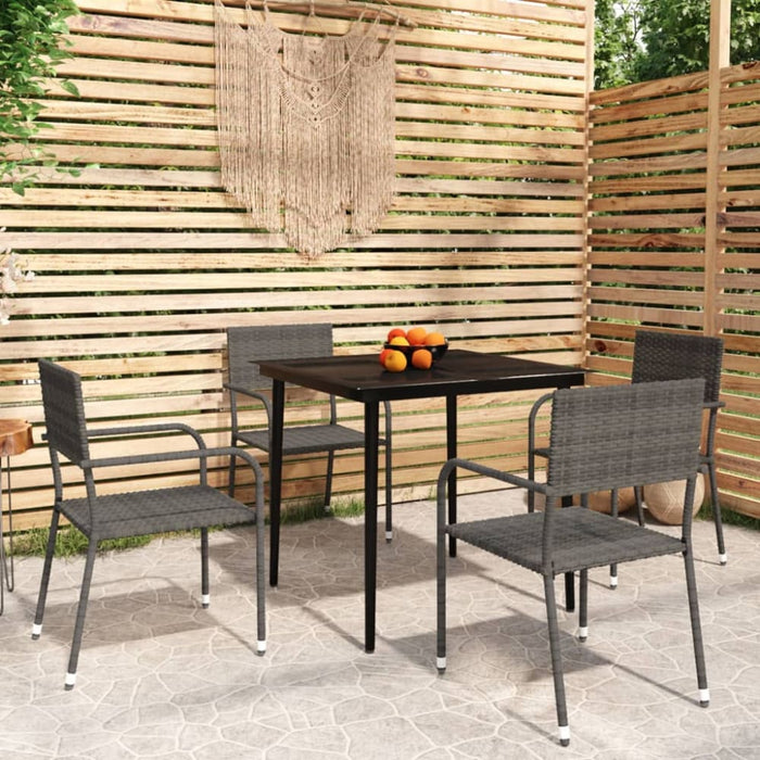 5 Piece Garden Dining Set Grey Tbkkpkl