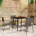 5 Piece Garden Dining Set Grey Tbkkpkl