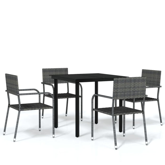 5 Piece Garden Dining Set Grey Tbkkpna