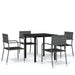 5 Piece Garden Dining Set Grey Tbkkpna