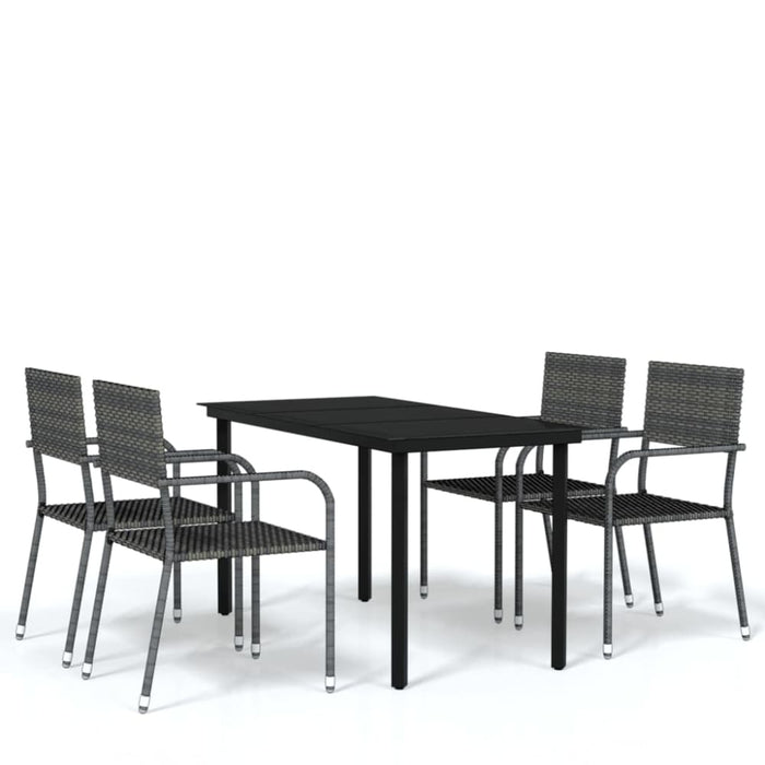 5 Piece Garden Dining Set Grey Tbkkpnp