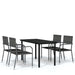 5 Piece Garden Dining Set Grey Tbkkpnp