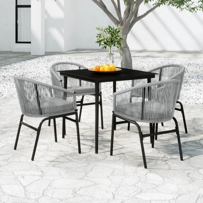 5 Piece Garden Dining Set Grey Tbkkxpx