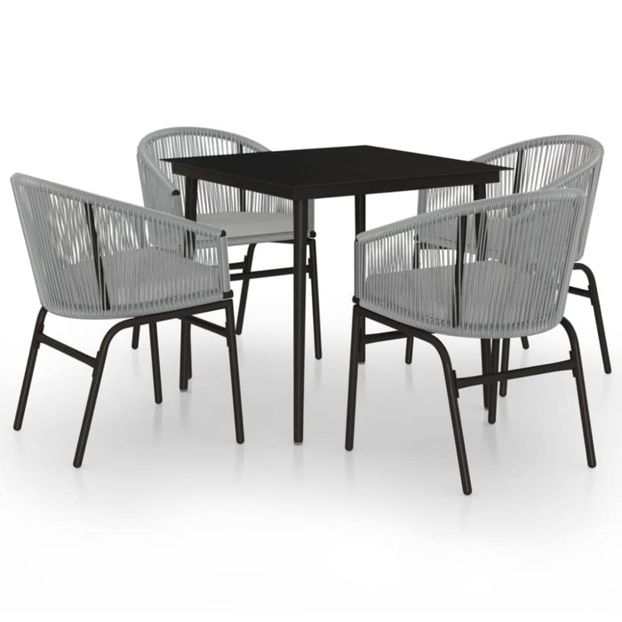 5 Piece Garden Dining Set Grey Tbkkxpx