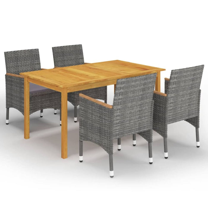 5 Piece Garden Dining Set Grey Tbliiib