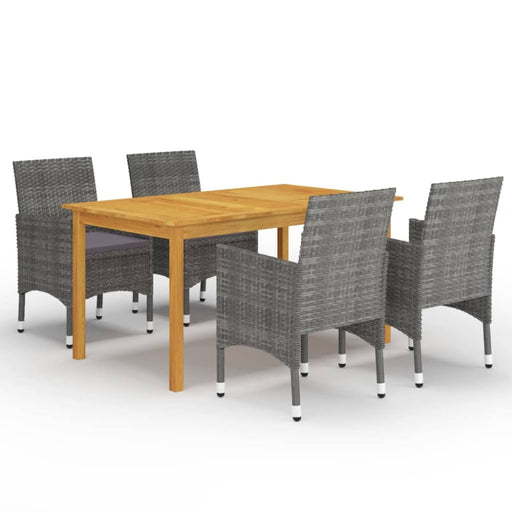 5 Piece Garden Dining Set Grey Tbliilx