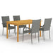 5 Piece Garden Dining Set Grey Tbliinp