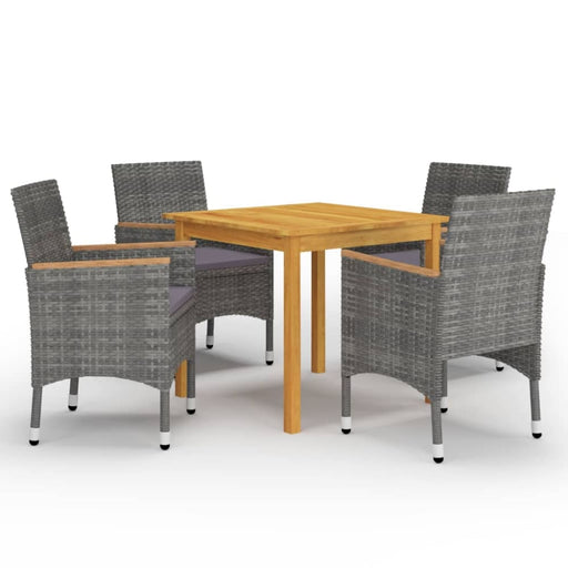 5 Piece Garden Dining Set Grey Tblilin