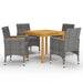5 Piece Garden Dining Set Grey Tblilin