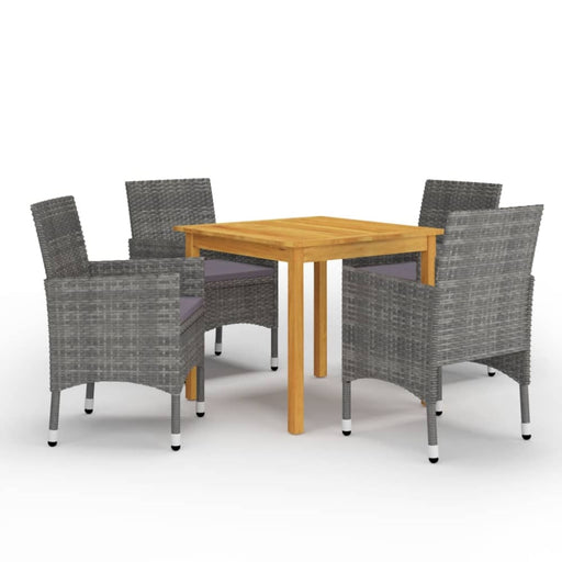5 Piece Garden Dining Set Grey Tblilix