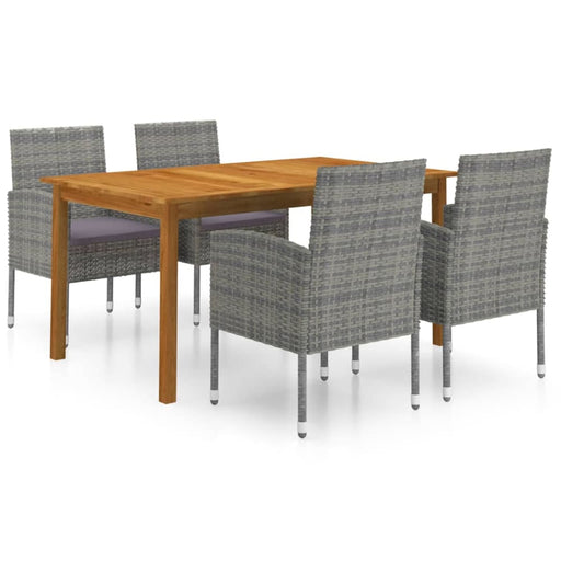 5 Piece Garden Dining Set Grey Tblintt