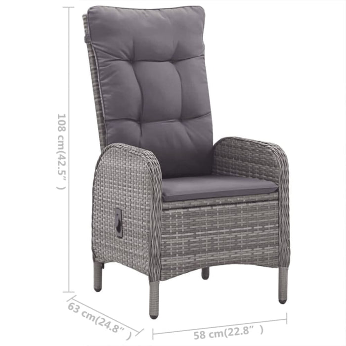 5 Piece Garden Dining Set Grey Tblniao