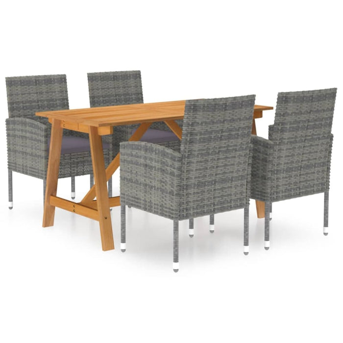 5 Piece Garden Dining Set Grey Tblninb