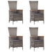 5 Piece Garden Dining Set Grey Tblnipn