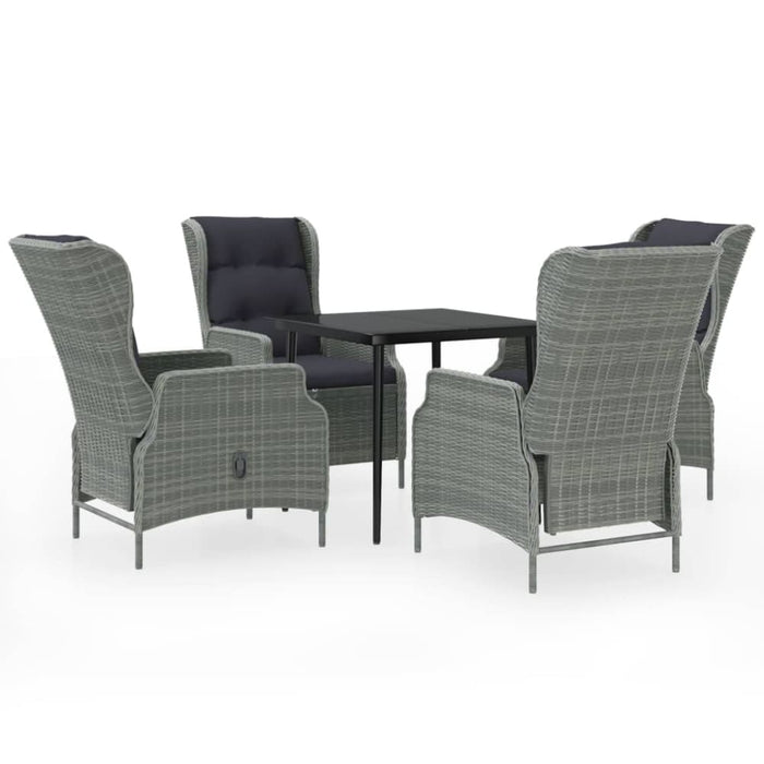 5 Piece Garden Dining Set Light Grey Tbkkllx