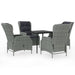 5 Piece Garden Dining Set Light Grey Tbkkllx