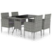5 Piece Garden Dining Set Poly Rattan Anthracite & Grey