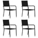 5 Piece Garden Dining Set Poly Rattan Black Tbixaki