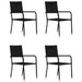 5 Piece Garden Dining Set Poly Rattan Black Tbpkaaa