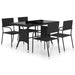 5 Piece Garden Dining Set Poly Rattan Black Tbpkaaa