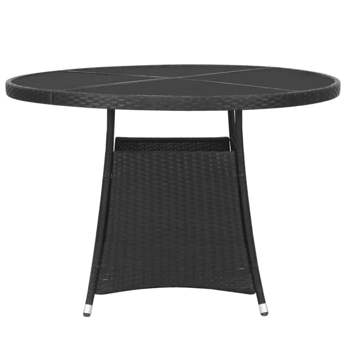 5 Piece Garden Dining Set Poly Rattan Black Tbpkapx