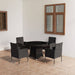 5 Piece Garden Dining Set Poly Rattan Black Tbpkaxk