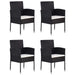 5 Piece Garden Dining Set Poly Rattan Black Tbpkaxn
